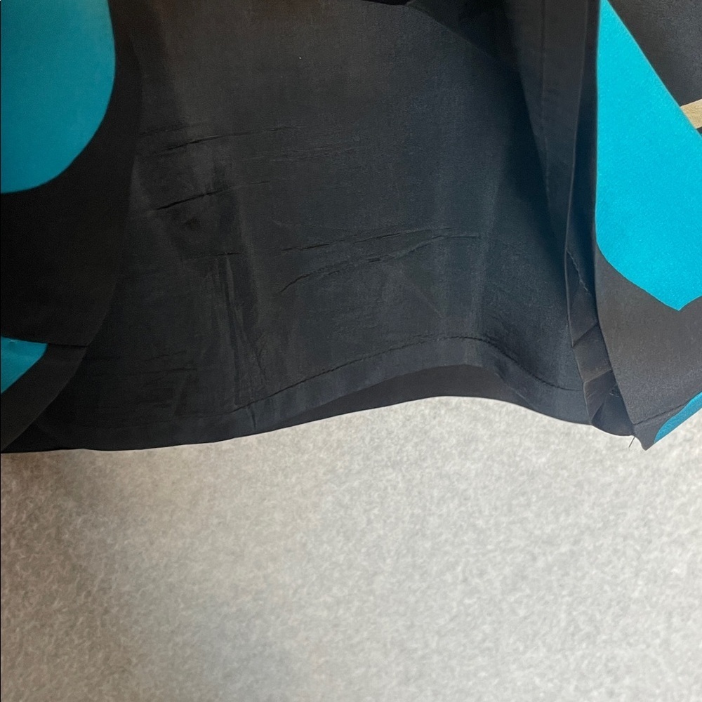 Tibi Silk Mod Y2K Floral Black Blue Abstract Mini Dress - Picture 3 of 6